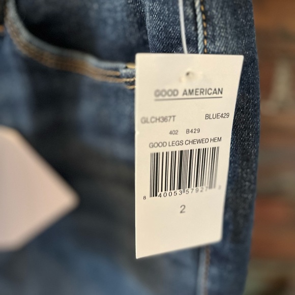 NWT Good American Good Legs High Waist Raw Hem Skinny Jeans Blue 701 Siz… - Picture 3 of 5